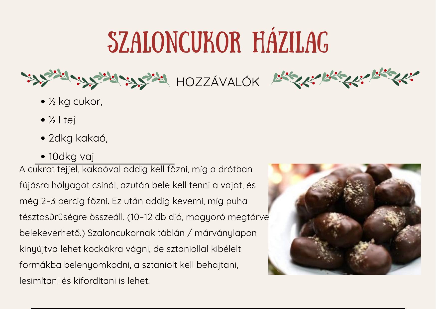 Szaloncukor Házilag
